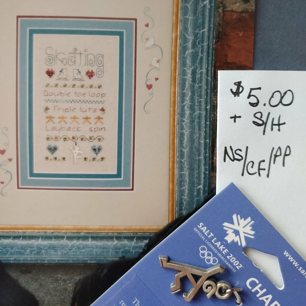 Shepherd's Bush Sampler Pattern with an Olympic skater charm